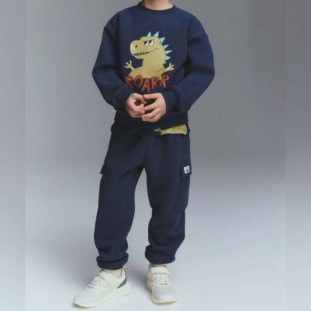H&M Kids blue Dinosaur Sweatpants Set